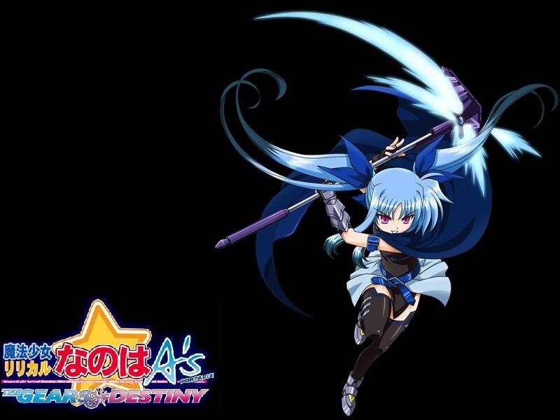 Blue-haired Girl with Staff — Black