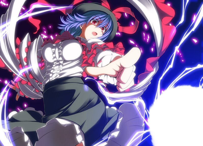Blue-haired girl with sword