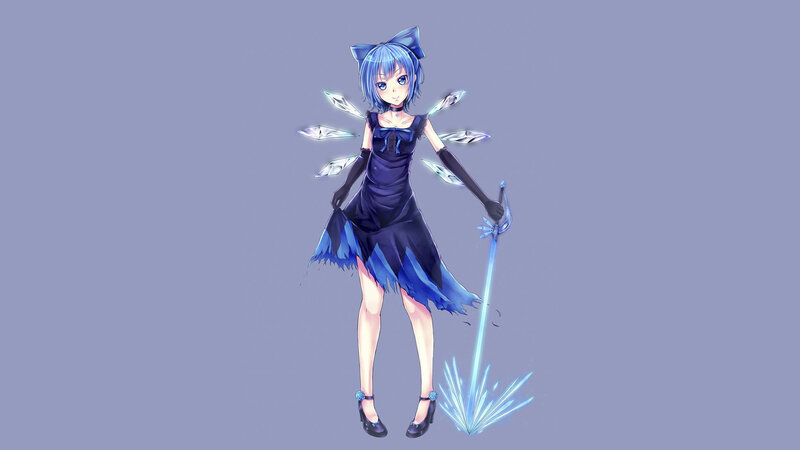 Blue-haired Girl with Sword — Blue, Calm, Anime