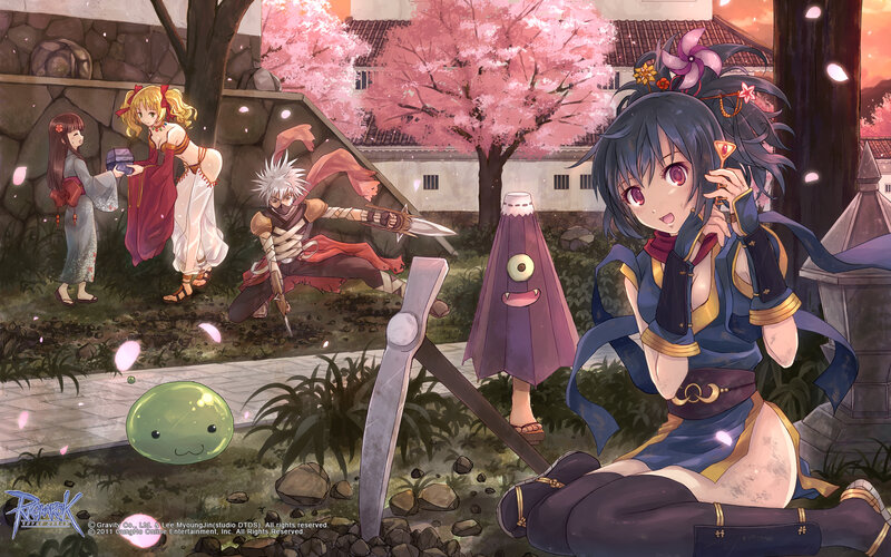 Blue-haired Girl with Sword — Pink