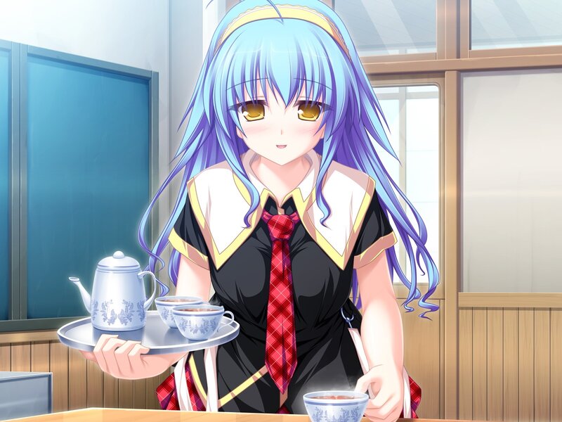 Blue-haired Girl with Tea — Blue