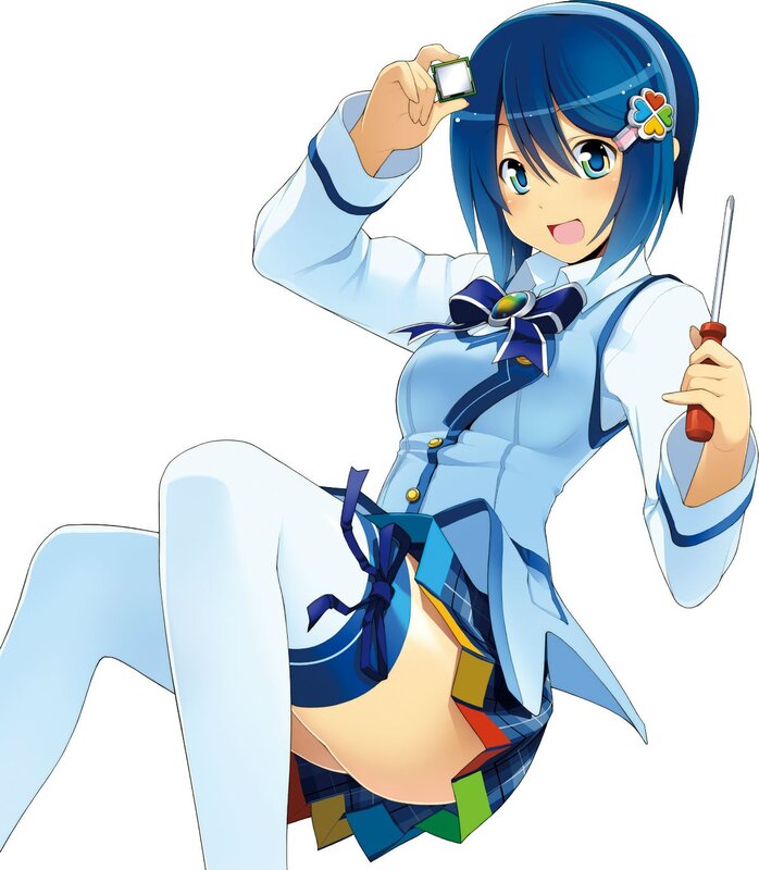 Blue-haired Girl with Tools — Blue