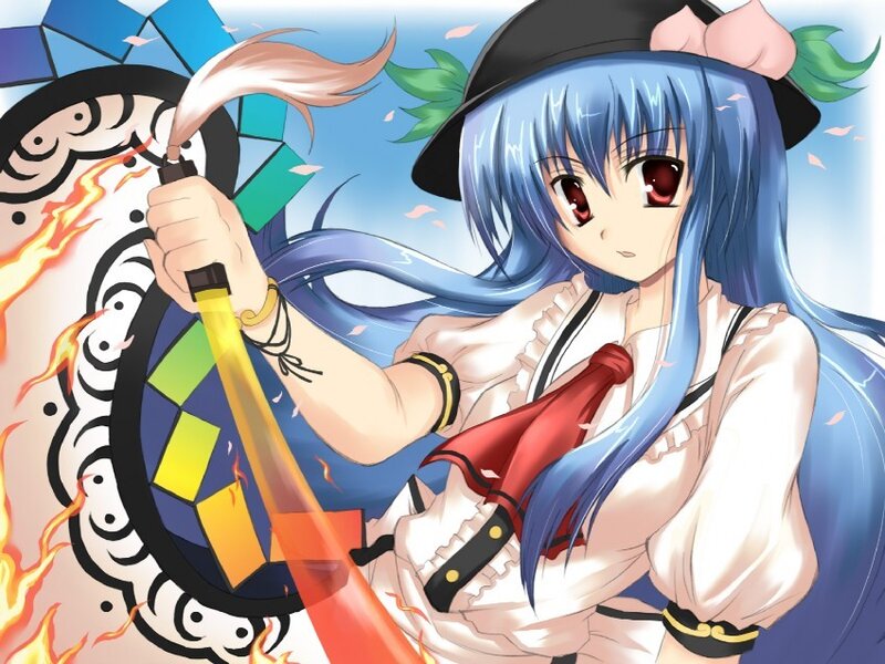 Blue-haired Girl with Torch