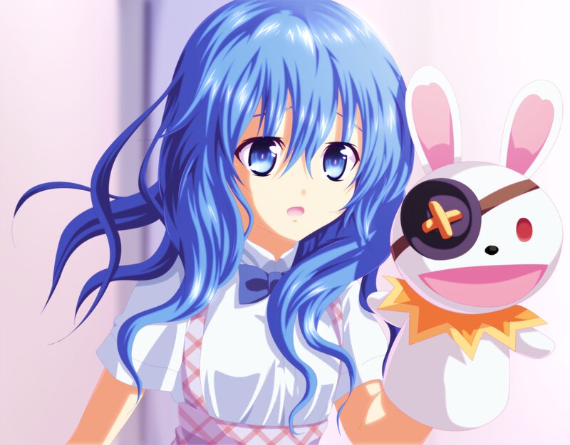 Blue-haired Girl with Toy