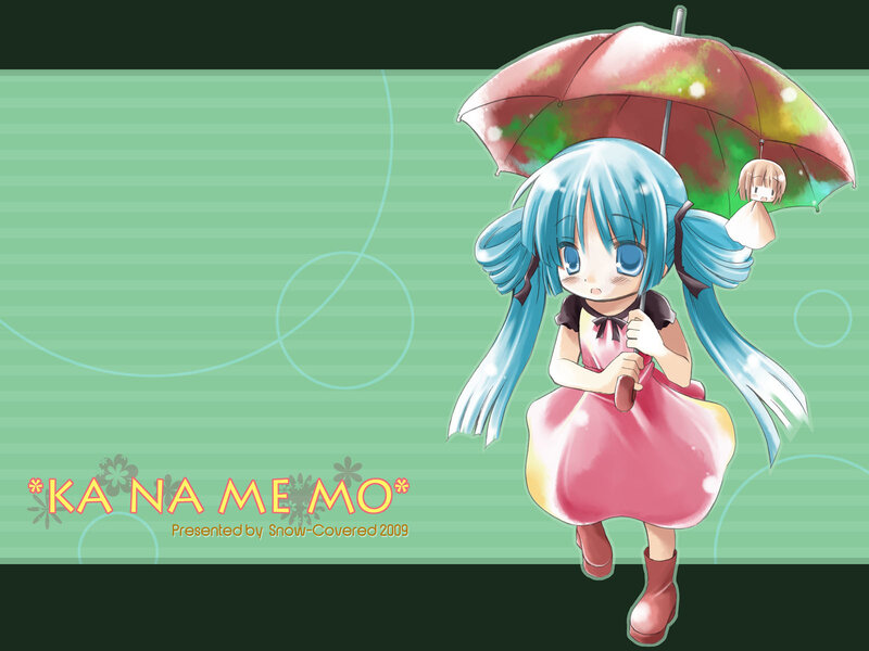 Blue-haired girl with umbrella
