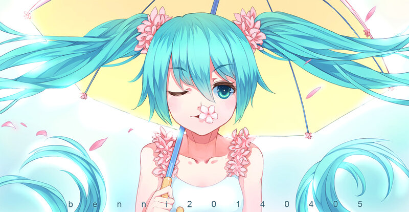 Blue-haired Girl with Umbrella — Cyan