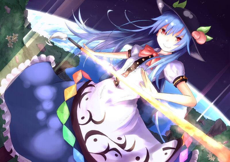 Blue-haired Girl with Wand — Blue, Dramatic