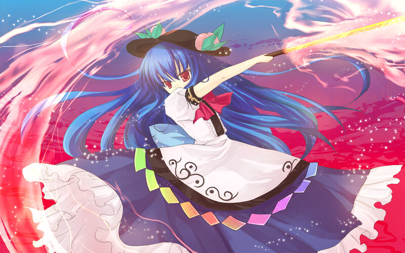 Blue-haired Girl with Wand — Blue, Dynamic