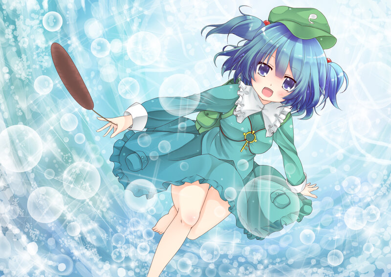 Blue-haired Girl with Wand — Blue, Playful