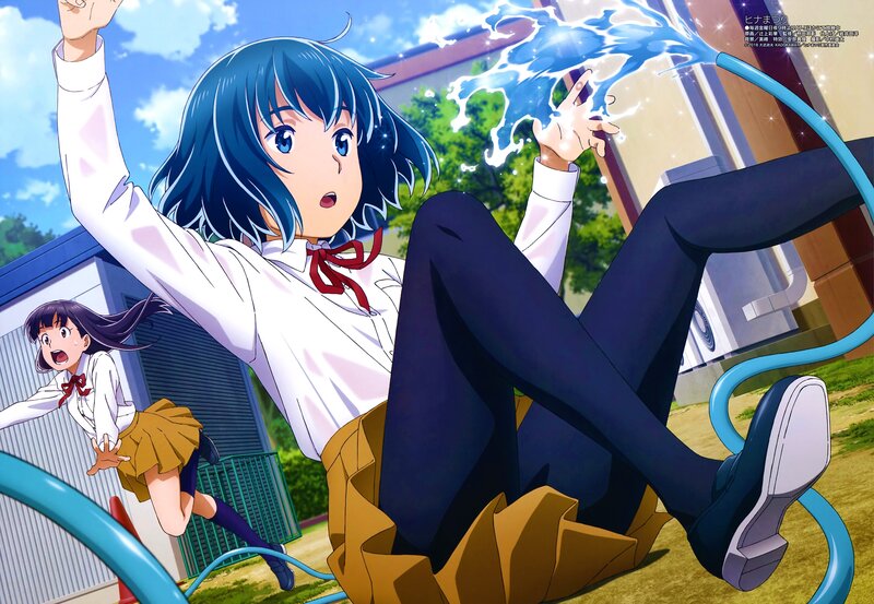 Blue-haired Girl with Water — Blue, Dynamic