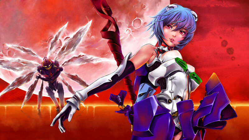 Blue-haired Girl with Weapon — Red