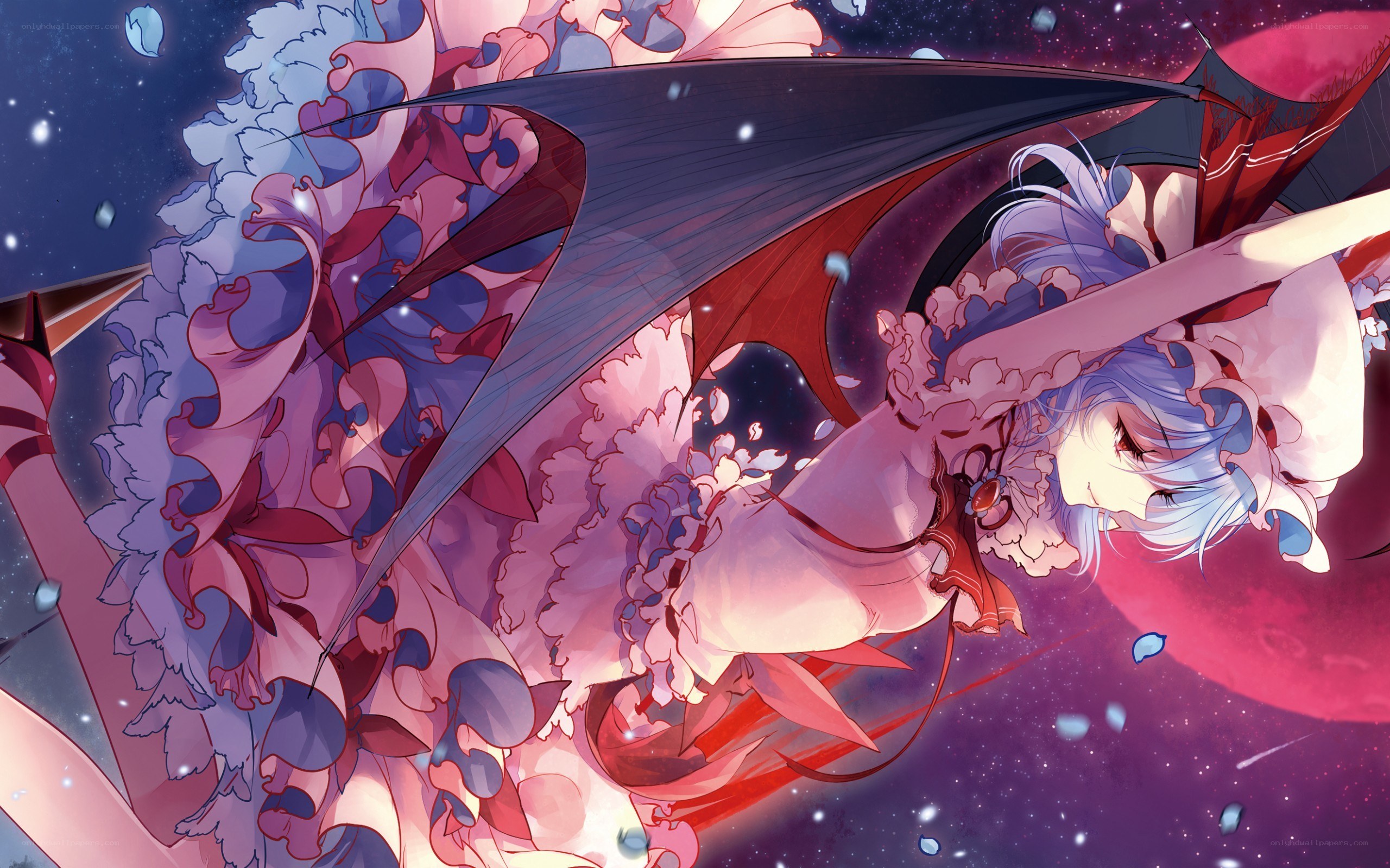 blue-haired girl with wings
