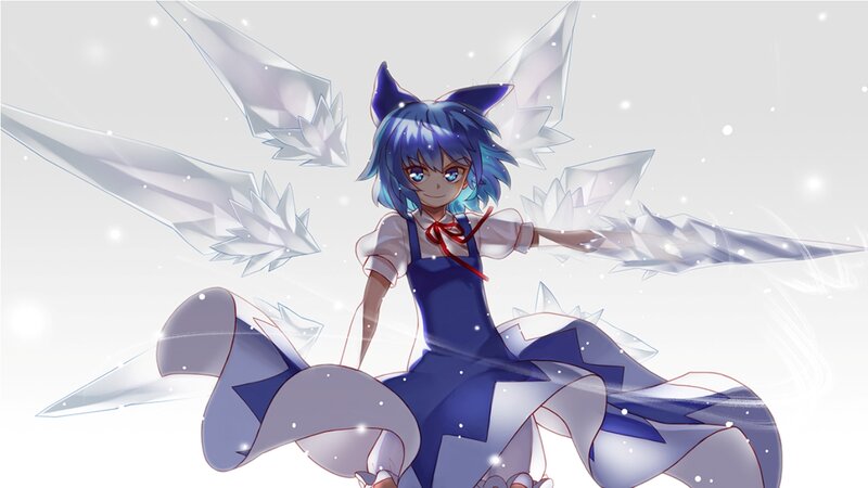 Blue-haired Girl with Wings — Blue, Calm, Anime, Dress