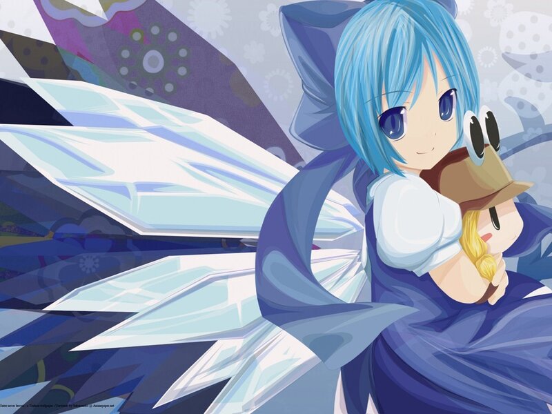 Blue-haired Girl with Wings — Blue, Calm