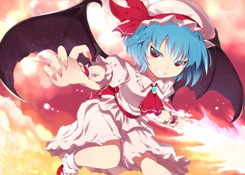 Blue-haired Girl with Wings — Blue, Dramatic, Anime, Dress