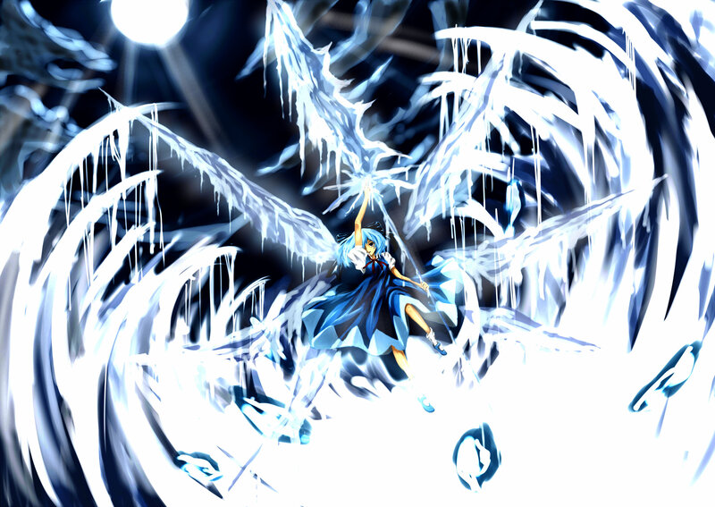 Blue-haired Girl with Wings — Blue, Dramatic, Anime