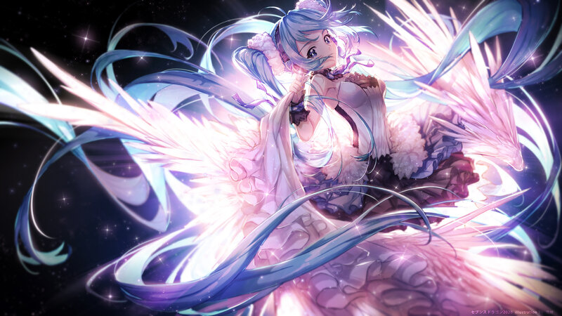 Blue-haired Girl with Wings — Blue, Dramatic, Night, Digital Art, Sparkles