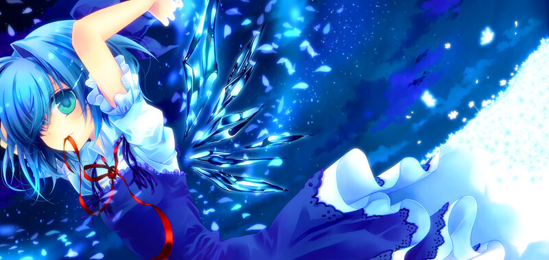 Blue-haired Girl with Wings — Blue, Dramatic