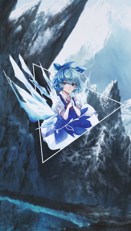Blue-haired Girl with Wings — Blue, Dramatic, Winter, Anime