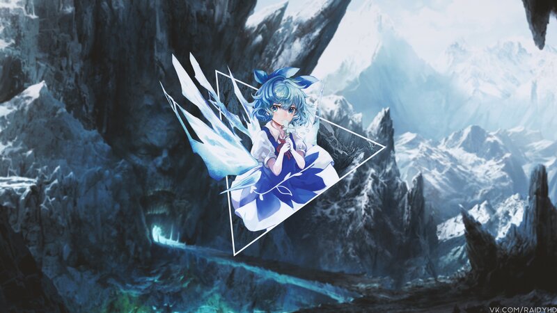 Blue-haired Girl with Wings — Blue, Dramatic, Winter