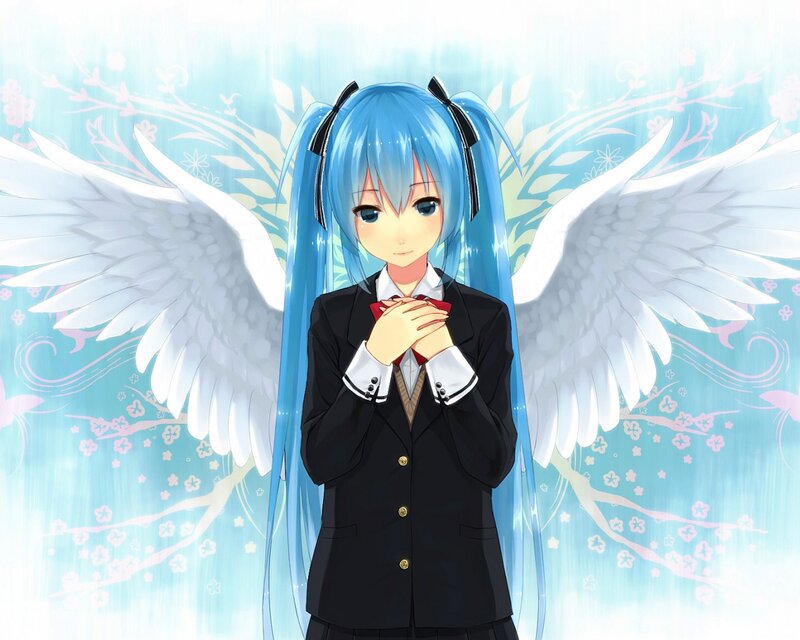 Blue-haired Girl with Wings — Blue, Serene, Spring