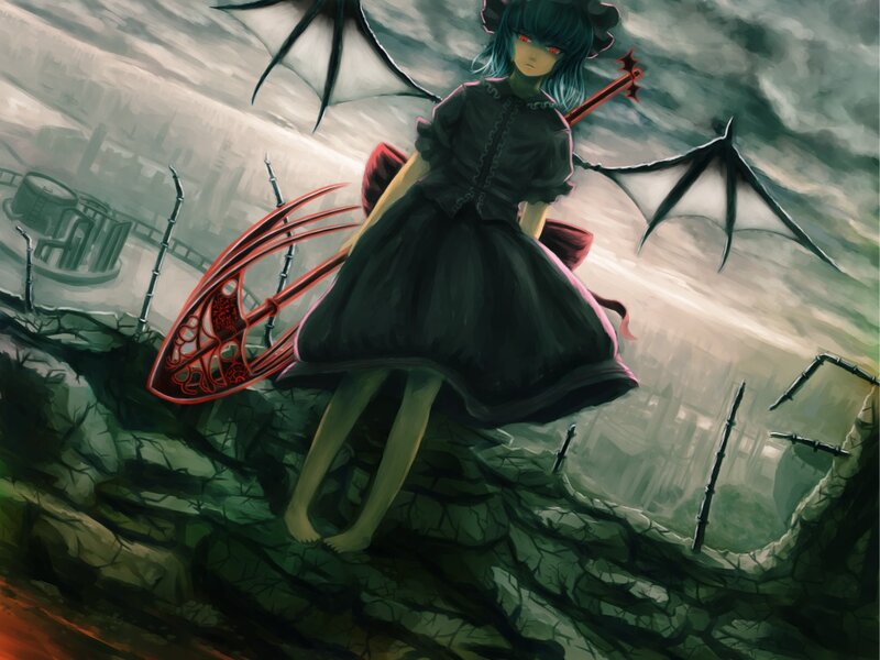Blue-haired Girl with Wings — Green