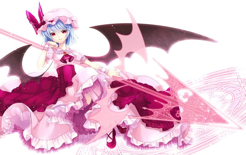 Blue-haired Girl with Wings — Pink, Dramatic, Anime, Sword