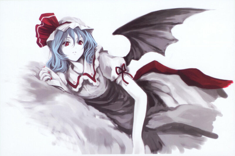 Blue-haired Girl with Wings — White, Calm