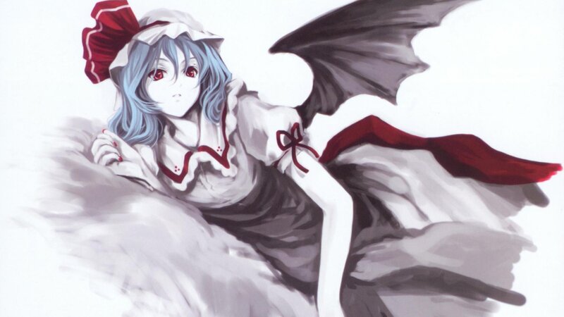 Blue-haired Girl with Wings — White, Dramatic, Anime, Dress