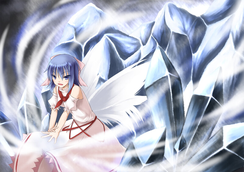 Blue-haired Girl with Wings — White, Dramatic, Anime