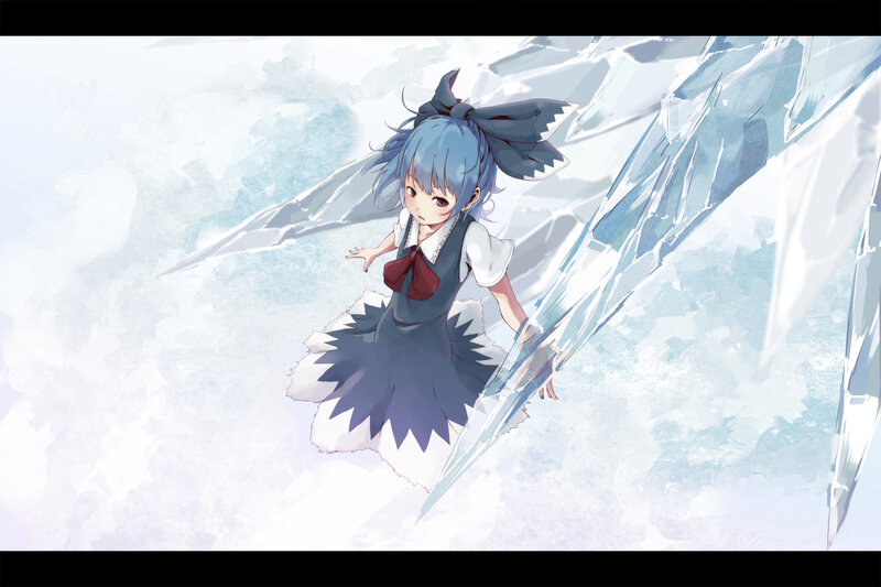 Blue-haired Girl with Wings — White, Dramatic