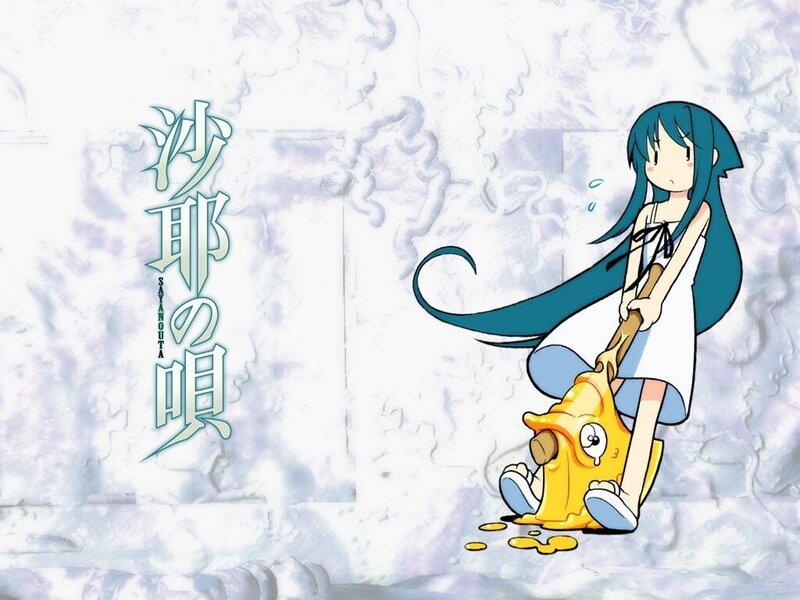 Blue-haired Girl with Yellow Creature