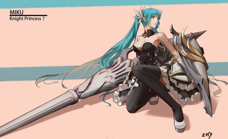 Blue-haired Knight Princess