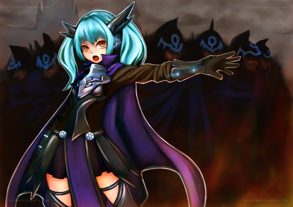blue-haired mage casting spell