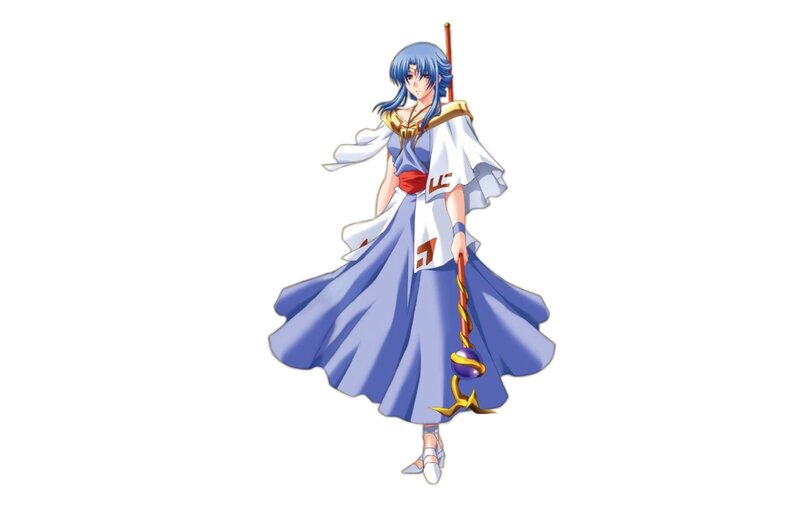 blue-haired mage character
