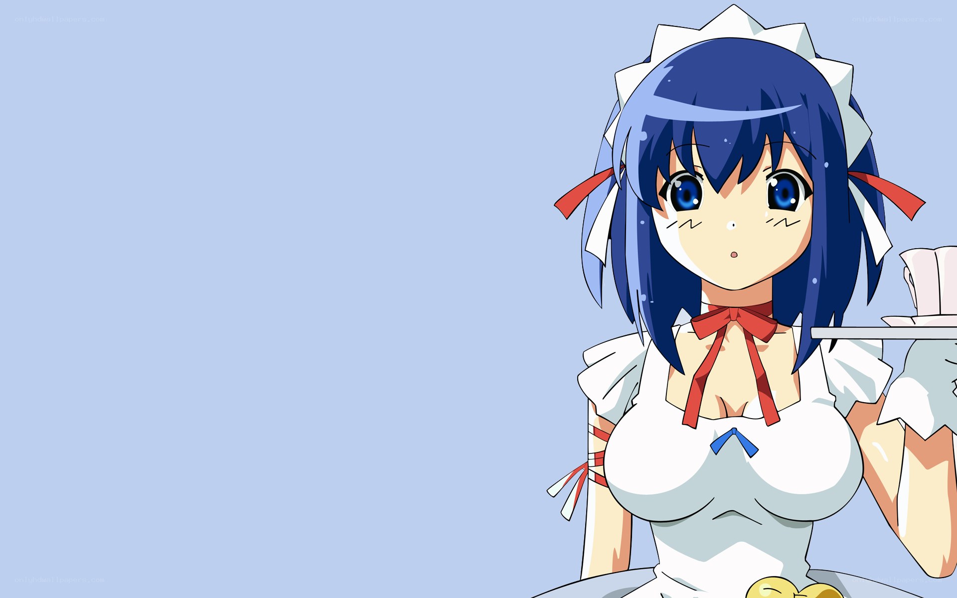 blue-haired maid character