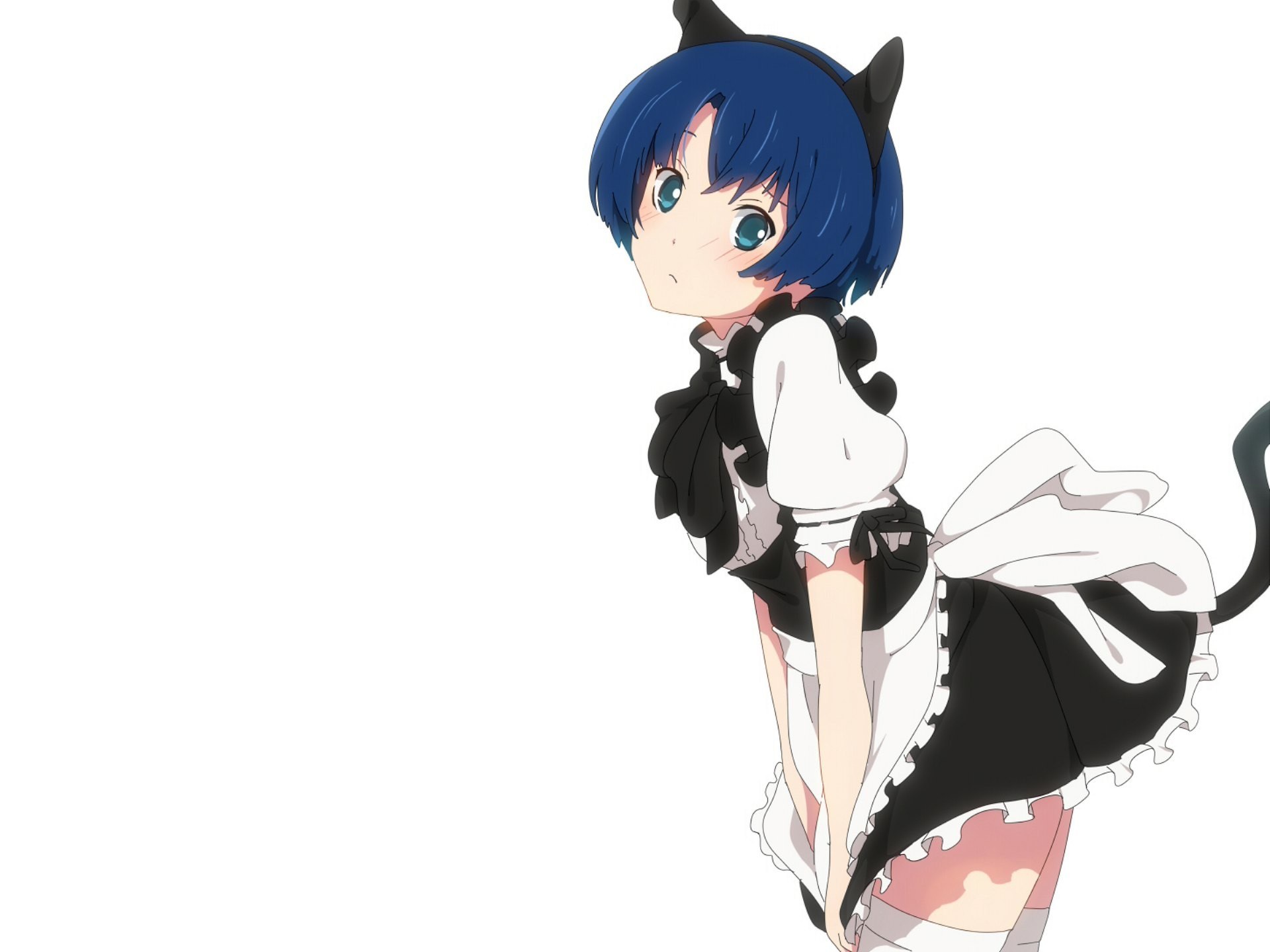 blue-haired maid character