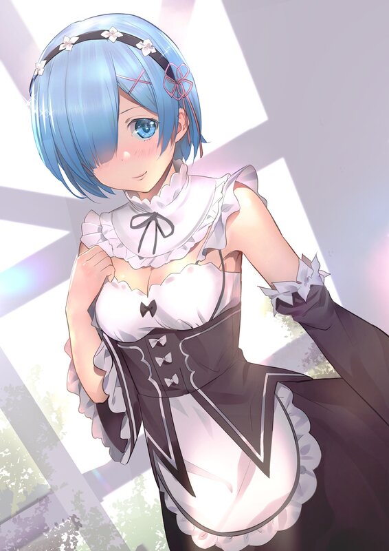 Blue-haired Maid Character — Blue, Calm
