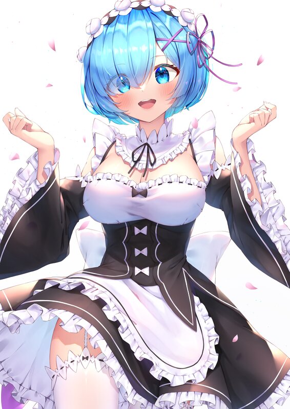 Blue-haired Maid Character — Blue, Cheerful, Anime