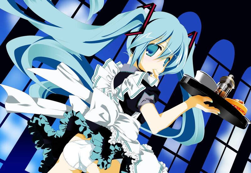 Blue-haired Maid Character — Blue, Dynamic