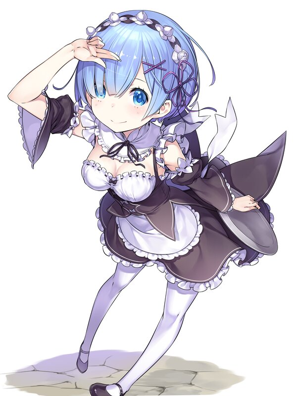 Blue-haired Maid Character — Blue, Playful, Anime