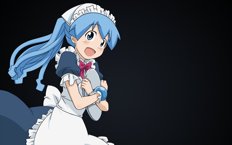 Blue-haired Maid Character — Blue, Surprised