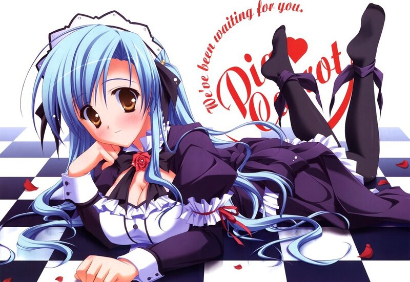Blue-haired Maid Character — Blue