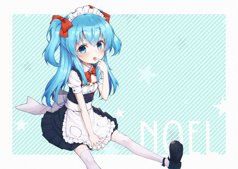 Blue-haired Maid Girl