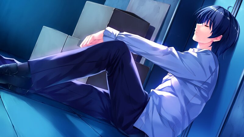 Blue-haired Male Character
