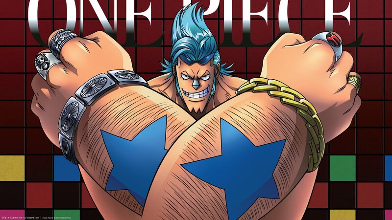 Blue-haired Man Flexing