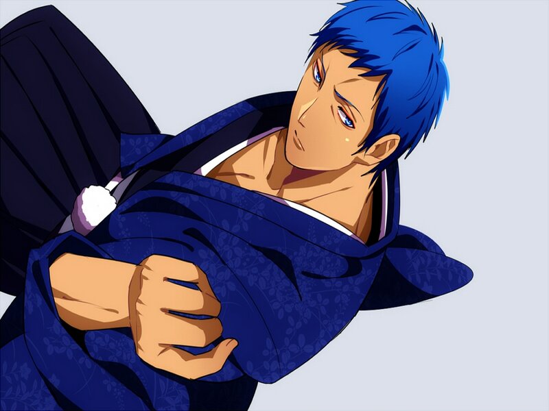 Blue-haired Man in Kimono
