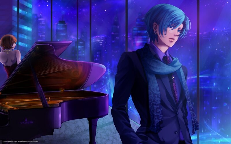 Blue-haired Man in Suit