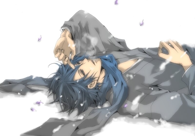 Blue-haired Man Lying Down — Gray