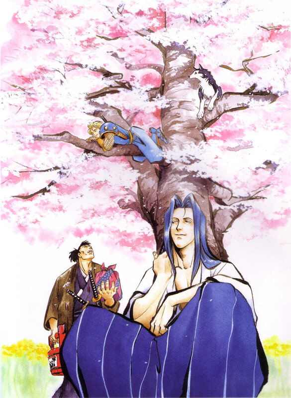 Blue-haired Man under Tree